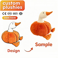 Peluche personnalisée Canard Citrouille, Animal en Peluche Doux et Mignon, Peluche Oie avec Corps de Citrouille, Vente en Gros OEM ODM avec Logo pour Cadeaux de Fêtes