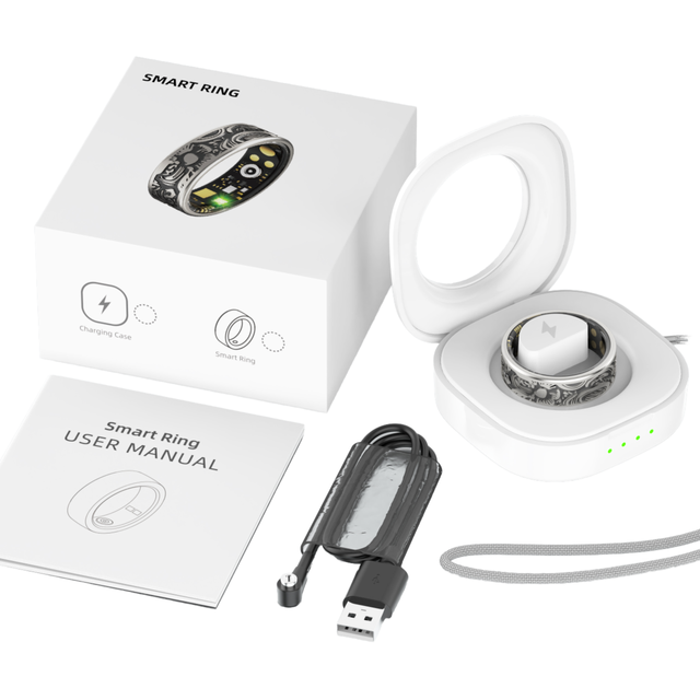 Kingsmart R16 Smart Ring Resin & Stainless Steel App Control Sleep Tracker Sizes 7-13 Gun Color CPU Jerry AC6323 IPX8 Waterproof