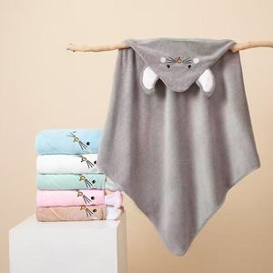 Juego de Toalla de Baño con Capucha y Manta para <span class=keywords><strong>Bebé</strong></span> <span class=keywords><strong>Recién</strong></span> <span class=keywords><strong>Nacido</strong></span> de Forro Polar Coral, Color Sólido Estampado de Bambú y Muselina, Reutilizable para Uso Doméstico - Product Image 4