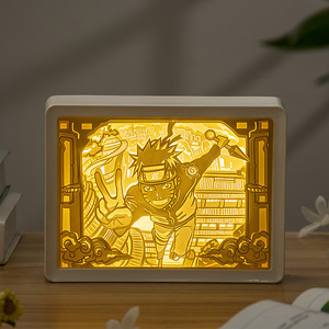 5 diseños Anime <span class=keywords><strong>Uzumaki</strong></span> lámpara de tallado de papel 3 tipos de patrón de luz marco caja de luz Sasuke USB Powered LED lámpara de sombra Interruptor táctil - Product Image 4