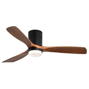 Ceiling Fan Light With Solid Walnut Blades Led Light Flush Mount For Living Room Bedroom - Product Image 2