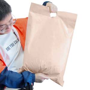 Impresión de logotipo personalizado 100% bolsas de correo biodegradables con asa embalaje sobres bolsas color <span class=keywords><strong>nude</strong></span> - Product Image 3