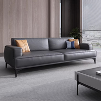 Ensemble de chaises de bureau en cuir PU pour réceptions et réunions - Design simple, éponge haute densité pour canapé trois places