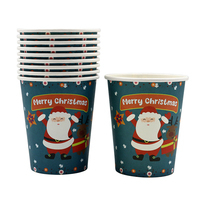 Produits de bonne vente décoration de fête de Noël ensemble de vaisselle jetable en gobelets en papier