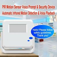 Détecteur de mouvement infrarouge intelligent avec fonction vocale, système d'alarme de sécurité enregistrable, sonnette d'alerte pour visiteurs, idéal pour hôtels et magasins