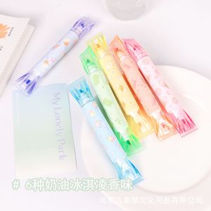Marcadores Jiwushe con Aroma a Helado, Set de Seis Colores, Punta Plana Doble, Borrables con Aire - Product Image 2