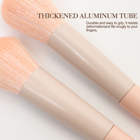 Lot de 10 pinceaux cosmétiques roses à marque privée, fibres végétales, professionnels pour le mélange de fond de teint, fard à paupières, blush et contour