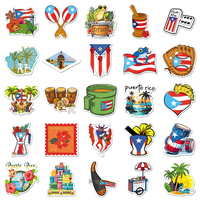 50 feuilles d'autocollants créatifs sur le thème de Porto Rico, autocollants de graffiti de dessins animés, autocollants en PVC imperméables pour papeterie et cahiers