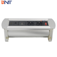 BNT-Mesa de oficina de aleación de aluminio pulido, toma de sobremesa Manual, abatible hacia arriba, 5V, 2.1A, CE, ROHS, IP44