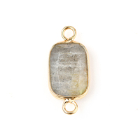 Connecteur de bracelet en cristal naturel, breloque rectangulaire à facettes unique, perle de pierre pour la fabrication de bijoux