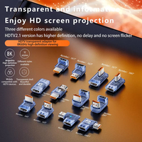 Adaptateur HDTV JILIAN Multi Transparent Angle Shell 8K 2.1 Neuf avec Protection OTP Alimentation CA Caméra LED pour Ordinateur Portable en PVC