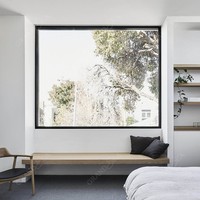 Ventanas de vidrio grandes personalizadas Costo barato Big Hurricane American Reemplazar otras ventanas sin marco de aluminio fijas para la casa