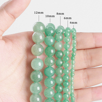 JD GEMS Vente en gros de pierres naturelles Perles d'aventurine verte en vrac pour la fabrication de bijoux DIY Bracelet Collier Fournitures d'artisanat