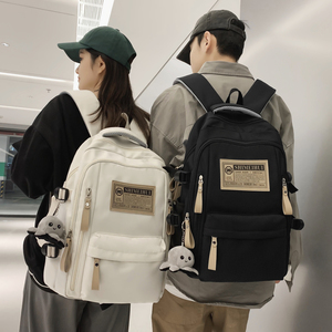 Fashion College Student Backpack Waterproof Nylon Zipper Backpack Korean Version Teenager Backpack