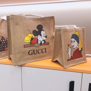 Commercio all'ingrosso Promozionale Coulisse Stampato Vino Tote di Alimentari Caffè Cosmetico del Regalo di Acquisto Sacchetto di Iuta - Product Image 4