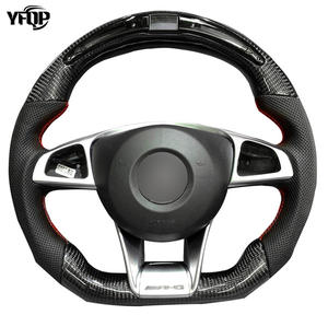 Para Mercedes Benz w205amg c63amg <span class=keywords><strong>a45amg</strong></span> volante de fibra de carbono CUSTOM forjado negro LED - Product Image 2