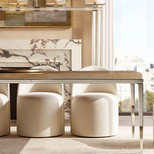 Comedor de lujo americano contemporáneo Forma minimalista Mesa de comedor rectangular <span class=keywords><strong>Benoit</strong></span> - Product Image 5
