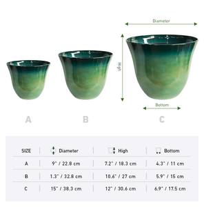 Trang Chủ Trong Nhà Bàn Để Bàn Văn Phòng Trang Trí Kích Thước Trung Bình <span class=keywords><strong>Poly</strong></span> Nhựa Tráng Men Trồng Cây - Product Image 2