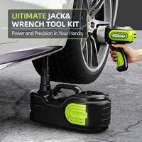 Kit de cric électrique 5 tonnes 12V avec clé à chocs et gonfleur de pneus – Ensemble d'outils portables pour réparation automobile