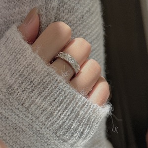 S925 Pure Silver Square <b>Ring</b> Oval Cut Micro Inlaid Zirconia Niche Design Simple Fashionable Medieval Vintage Style <b>Open</b> <b>Ring</b> - Product Image 2