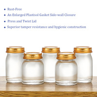 Frascos de Vidrio con Tapa de Rosca de 40ml-250ml (Incluye 50ml), Grado Alimenticio, Libres de BPA, para Gelatina, Comida para Bebés, Chocolate, Fideos, Dulces, Postres, Azúcar