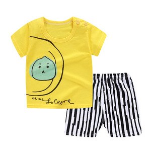Ventes chaudes 2021 - Ensembles de vêtements décontractés pour bébé garçon - 100 designs - 2 pièces - T-shirt - 100% coton - Vêtements pour enfants - Product Image 3