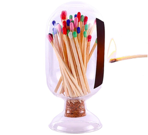Bouteille en verre en forme de cloche pour <span class=keywords><strong>allumettes</strong></span>, fabrication sur mesure, <span class=keywords><strong>allumettes</strong></span> <span class=keywords><strong>longues</strong></span> en verre avec briquet, pot à <span class=keywords><strong>allumettes</strong></span> en verre, <span class=keywords><strong>allumettes</strong></span> cadeaux - Product Image 2