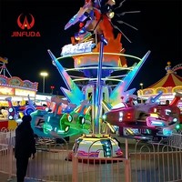 Manège Avion Transformable 12 Places pour Carnaval avec Lumières LED Colorées