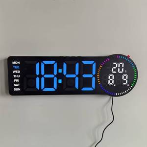 Horloge numérique multifonctionnelle pour la maison et le bureau, horloge numérique intelligente à LED <span class=keywords><strong>avec</strong></span> affichage lumineux, <span class=keywords><strong>calendrier</strong></span> et <span class=keywords><strong>semaine</strong></span> - Product Image 6