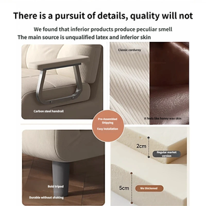 Sofá <span class=keywords><strong>Cama</strong></span> Multifuncional Vintage, Plegable y Extensible, Tres Modos, Sofá Individual Tipo Nube para Sala de Estar - Product Image 5