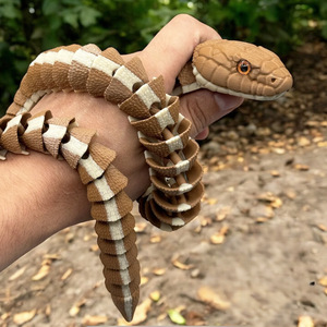 3D In Thực Tế Sọc Quy Mô Mô Hình Con Rắn Đồ Chơi Tre Di Chuyển Khớp Kính Mắt Prank DIY Bò Sát Pet Đồ Chơi Câu Đố Thể Loại - Product Image 4