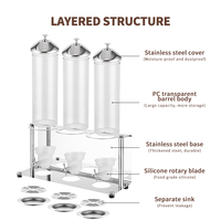 WINNERS Outils de service pour petit-déjeuner Distributeur de céréales sèches 4L Distributeur de noix avec base en acier inoxydable pour cafétéria d'hôtel