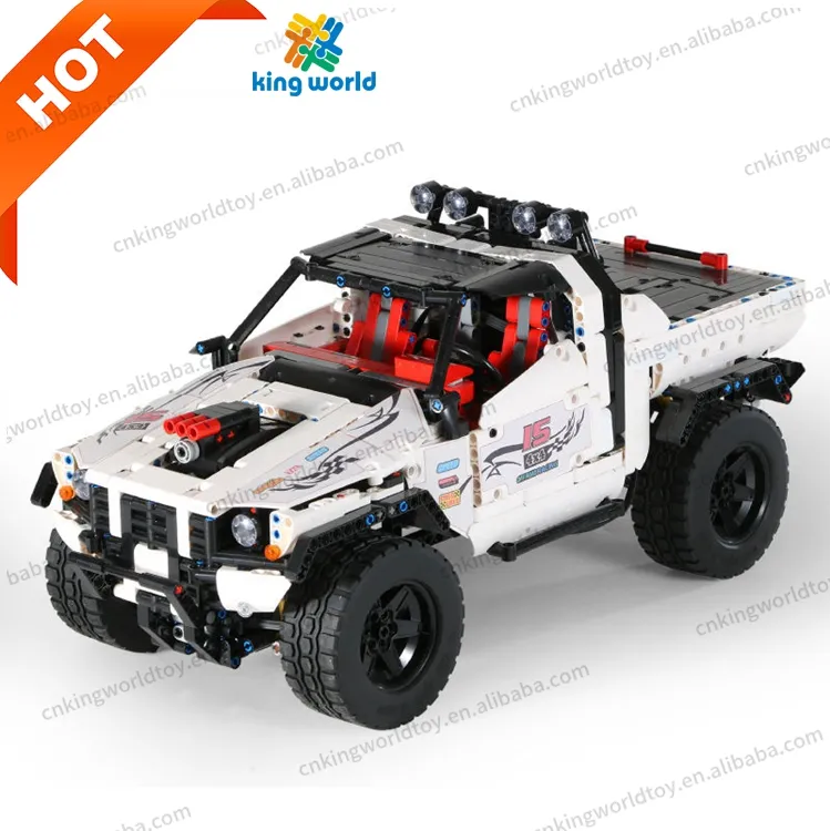 MOULD KING 18005 Technical Pick Up Truck, aplicación motorizada de plata, buque insignia, coche todoterreno, juguetes, bloques de construcción, ladrillos