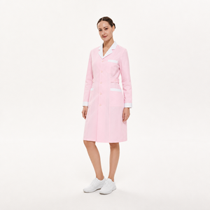 <span class=keywords><strong>Camice</strong></span> da Infermiera OEM per Donna, con Colletto a Risvolto e Bordi Bianchi, Uniforme Medica, <span class=keywords><strong>Camice</strong></span> Ospedaliero con Cintura Regolabile - Product Image 1
