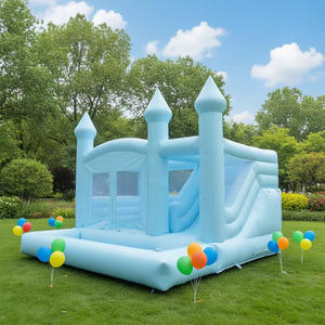 Commercial Grade <b>PVC</b> Blue Moonwalk Inflatable Bouncer with Slide Ball Pit for Parties Eco-Friendly 3-Year Warranty Ages 3+ - Product Image 3