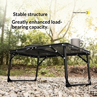 Table pliante en fer PRIMITIVE pour le camping, les pique-niques, les barbecues, la plage, les repas - Meubles d'extérieur ultra-légers empilables avec pieds pliants