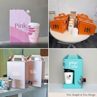 Boîte d'emballage en carton jetable pour café, écologique, avec logo personnalisé imprimé, 96 oz (3 L), pour la restauration, le café à emporter