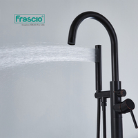 Robinet de baignoire en laiton avec douchette, pour hôtel, nouveau Design, prix de gros, robinet de salle de bains noir
