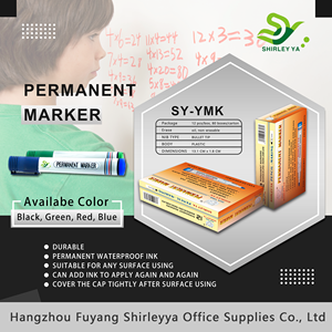 Marqueurs permanents en gros, 4 couleurs, pointe fine, <span class=keywords><strong>encre</strong></span> imperméable, largeur <span class=keywords><strong>d</strong></span>'écriture de 6 mm, pour utilisation <span class=keywords><strong>sur</strong></span> tableau <span class=keywords><strong>blanc</strong></span> à l'école et au bureau - Product Image 6