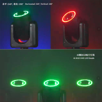 Mini Sharpy Beam, Cabeza Móvil LED de Doble Cabezal de 180W con Control DMX512, Luz de Haz RGBW para Eventos de DJ e Iluminación de Escenarios