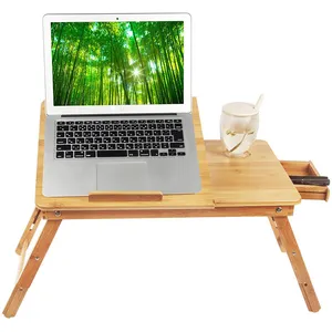 Supporto Mobile del computer portatile dello scrittorio del letto di bambù del giro Mobile sul tavolo di studio del letto
