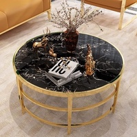 Table basse en verre, acier inoxydable, moderne, ronde, noire, 10 métal, meubles de salon personnalisés