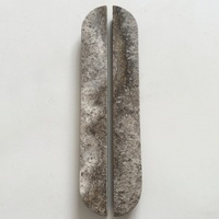 Poignées de porte ovales longues en pierre naturelle STONEKOCC 32x8x4cm, poignées de luxe en marbre gris argenté, travertin pour meubles