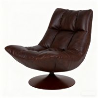 Chaise de loisirs haut de gamme en cuir souple moderne de style italien léger meuble d'accoudoir pivotant de luxe pour le salon à la maison