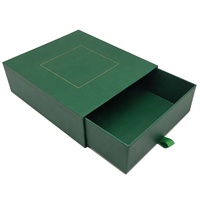 Caja de Regalo Deslizable de Cartón Verde de Lujo con Impresión de Logotipo Personalizado para Empaque de Cosméticos