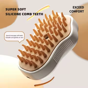 Brosse de toilettage électrique 3-en-1 USB pour chats et chiens, en ABS, en forme de mangue, avec fonction vapeur - Product Image 3