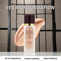 Fond de teint liquide blanchissant de marque privée de haute qualité crème solaire correcteur végétalien imperméable pour les tons de peau foncés maquillage