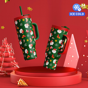 Ly giữ nhiệt Giáng Sinh 2024 mới, ly Giáng Sinh 40 oz, ly giữ nhiệt có ống hút và quai cầm, đang bán - Product Image 6