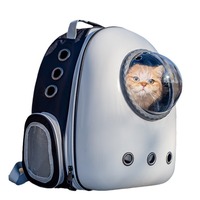 Sac de transport pour animaux de compagnie, chat, chien, en forme de capsule spatiale, sac d'école extérieur, transparent, grande taille, transport à la main, double épaule, tissu PC+Oxford, fermeture éclair