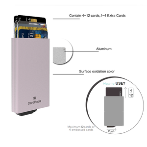 Portefeuille de cartes de crédit multifonctionnel en aluminium, anti-RFID, automatique, pour affaires, protection des cartes bancaires, sans fermeture, 12 mm - Product Image 6